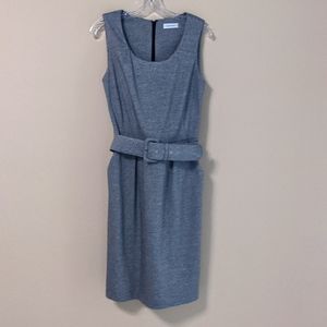 Calvin Klein midi belted dress/Tweed